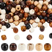 210Pcs 6 Colors Wood Beads
