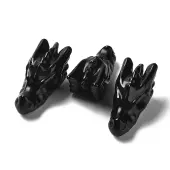 Natural Obsidian Healing Dragon Head Figurines