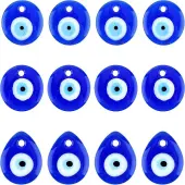 12Pcs 3 Style Handmade Lampwork Evil Eye Pendants