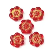 Baking Paint and Golden Metal Enlaced Glass Beads