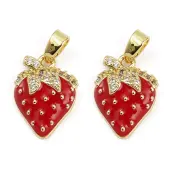 Brass Micro Pave Cubic Zirconia Enamel Pendants