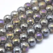 Electroplated Natural Agate Beads Strands