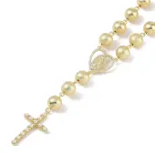 Brass Micro Pave Clear Cubic Zirconia & Plastic Pearl Pendant Necklaces