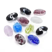 Striped Handmade Lampwork Beads