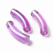 UV Plating Transparent Rainbow Iridescent Acrylic Beads