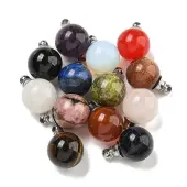 Natural & Synthetic Mixed Gemstone Perfume Bottle Pendants