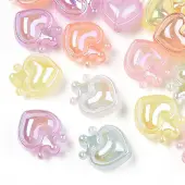 UV Plating Rainbow Iridescent Acrylic Beads