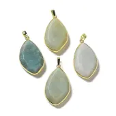 Natural Flower Amazonite Pendants
