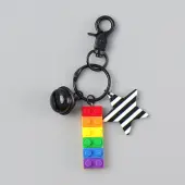 Pride Flag/Rainbow Flag Plastic Building Block Keychains