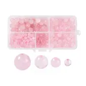 340Pcs 4 Sizes Natural Rose Quartz Beads Strands