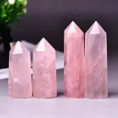Tower Natural Rose Quartz Healing Stone Wands