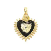 Brass Micro Pave Cubic Zirconia Pendants