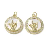 Gesture Theme Brass Micro Pave Cubic Zirconia Pendants