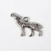 Tibetan Style Alloy Howling Wolf Pendants