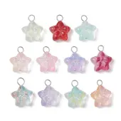 Star Gradient Color Baking Paint Transparent Glass Pendants
