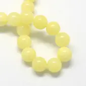 Natural Dyed Yellow Jade Gemstone Bead Strands