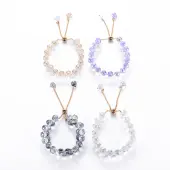 Sparkling Faceted Teardrop Glass Beads Slider Bracelets for Teen Girl Women