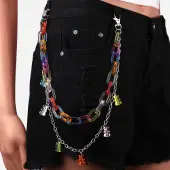 Alloy Resin Layered Bear Tassel Trousers Chains