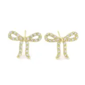 Brass Cubic Zirconia Stud Earrings for Women