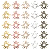 SUNNYCLUE 40Pcs 5 Styles Alloy Pendant Cabochon Settings