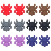 SUNNYCLUE 12Pcs 6 Styles Spider Food Grade Eco-Friendly Silicone Focal Beads