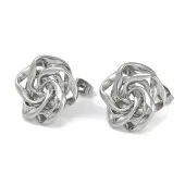 304 Stainless Steel Rose Stud Earrings