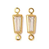 Brass Pave Clear Cubic Zirconia Connector Charms