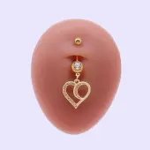 316L Surgical Stainless Steel Micro Pave Clear Cubic Zirconia Belly Rings