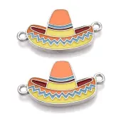 Rack Plating Alloy Enamel Colorful Sombrero Connector Charms