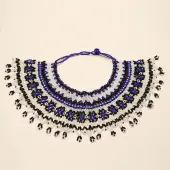 Ethnic Style Glass Seed Beaded Tassel Collar Choker Necklaces for Women