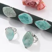 Natural Amazonite Adjustable Ring