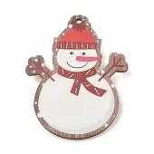 Christmas Theme Wood Printed Brooches for Women