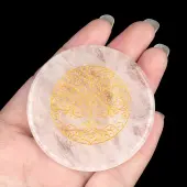 Flat Round Crystal Quartz  Energy Crafts Ornaments