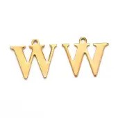 Ion Plating(IP) 304 Stainless Steel Alphabet Charms
