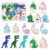 30Pcs 15 Style Alloy Enamel Pendants