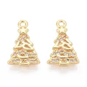 Brass Micro Pave Clear Cubic Zirconia Pendants