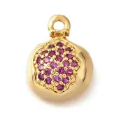 Brass Micro Pave Clear Cubic Zirconia Pendants