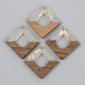 Transparent Resin & Walnut Wood Pendants