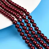 Baking Painted Pearlized Glass Pearl Bead Strands