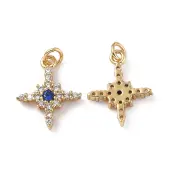 Brass Micro Pave Cubic Zirconia Charms