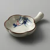 Flower Shape Ceramics Ink Plate with Handle
