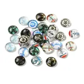 Helm &  Anchor Printed Glass Cabochons