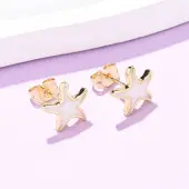 Brass Enamel Stud Earrings