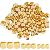 CREATCABIN 150Pcs 3 Style Brass Beads