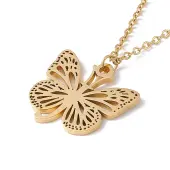 Initial Letter with Butterfly Pendant Necklace