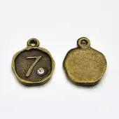 Antique Bronze Plated Alloy Rhinestone Charms