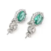 Brass Cubic Zirconia Oval Fold Ovel Clasps