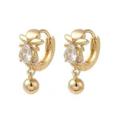 Brass Micro Pave Cubic Zirconia Dangle Earring