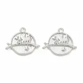 Brass Micro Pave Clear Cubic Zirconia Pendants