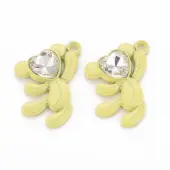 Spray Painted Alloy Rhinestone Pendants